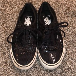Black sequin Vans